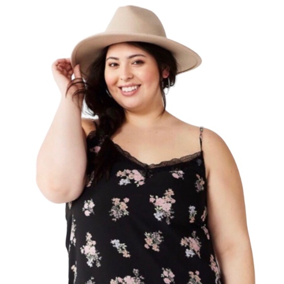 SO Black Lace Trim Floral Chiffon Cami Size 2X - Picture 5 of 16